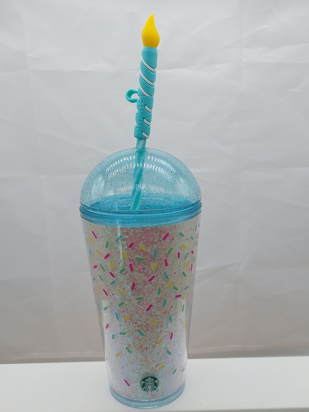 2025 STARBUCKS BIRTHDAY SPRINKLES GLITTER DOME LID & STRAW 16oz COLD CUP